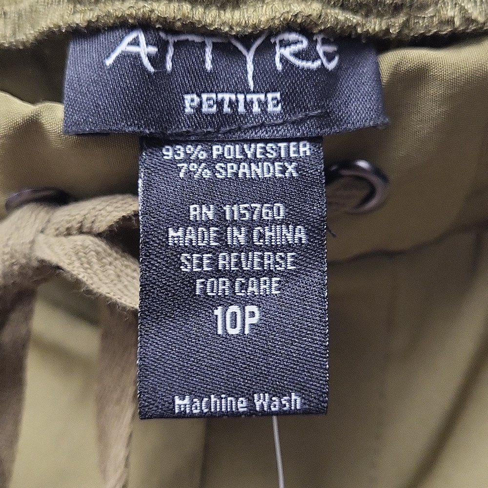Attyre Olive Green Women’s Drawstring Cargo Shorts, 10p - Picture 5 of 7
